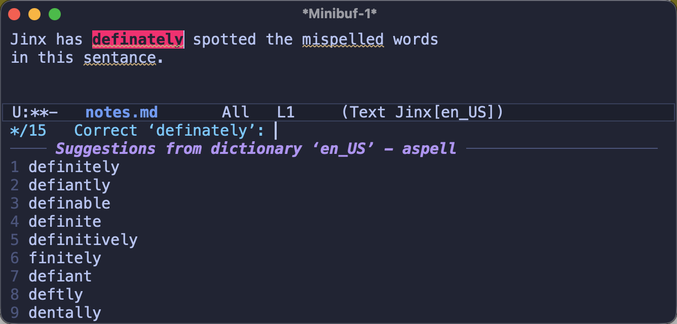 jinx-correct's suggestion menu powered by vertico